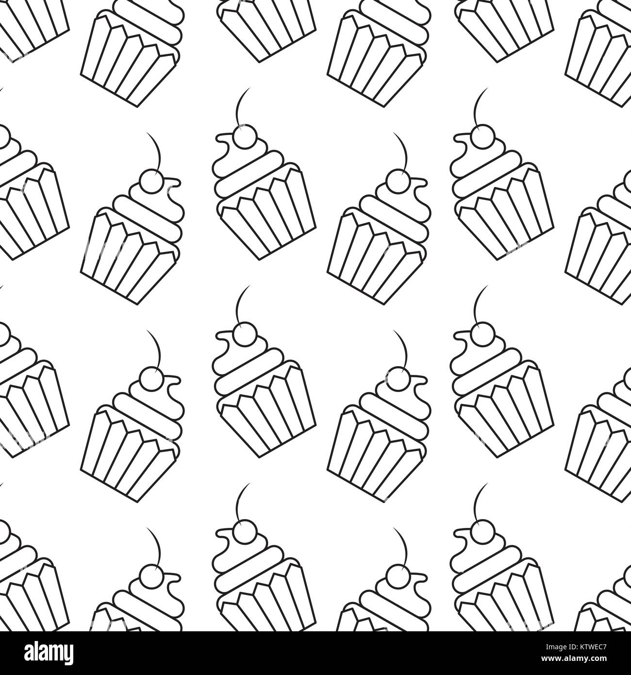cupcake sweet dessert seamless pattern Stock Vector Image & Art - Alamy