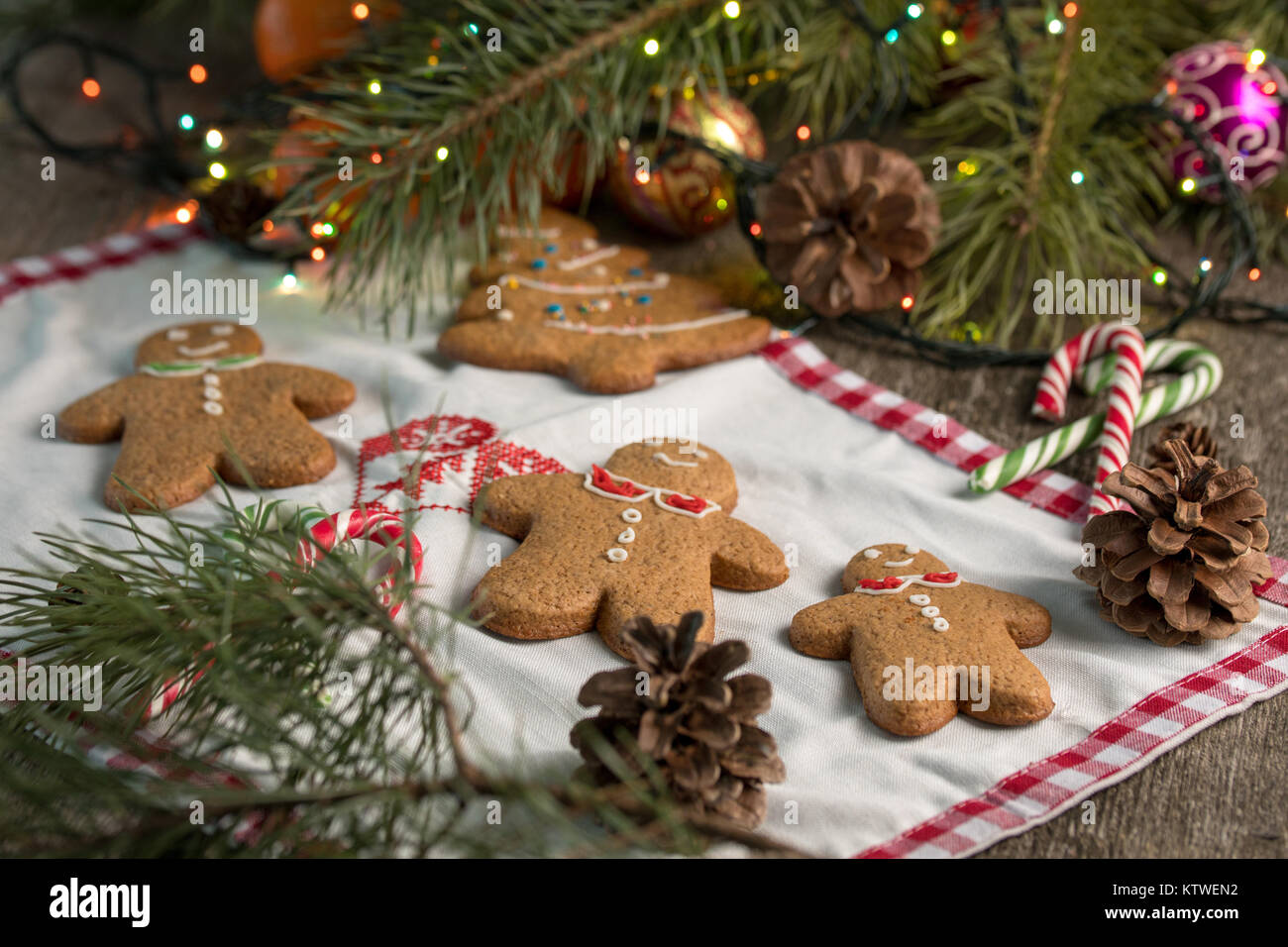 Merry Christmas Christmas still life with traditional gingerbread ...