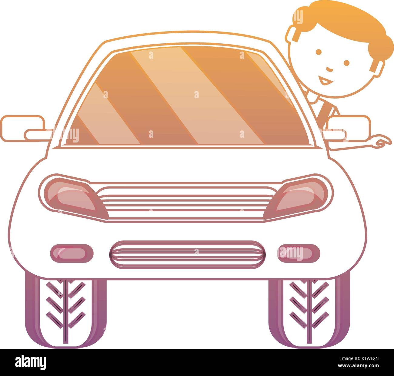 cartoon man and car icon Stock Vector Image & Art - Alamy