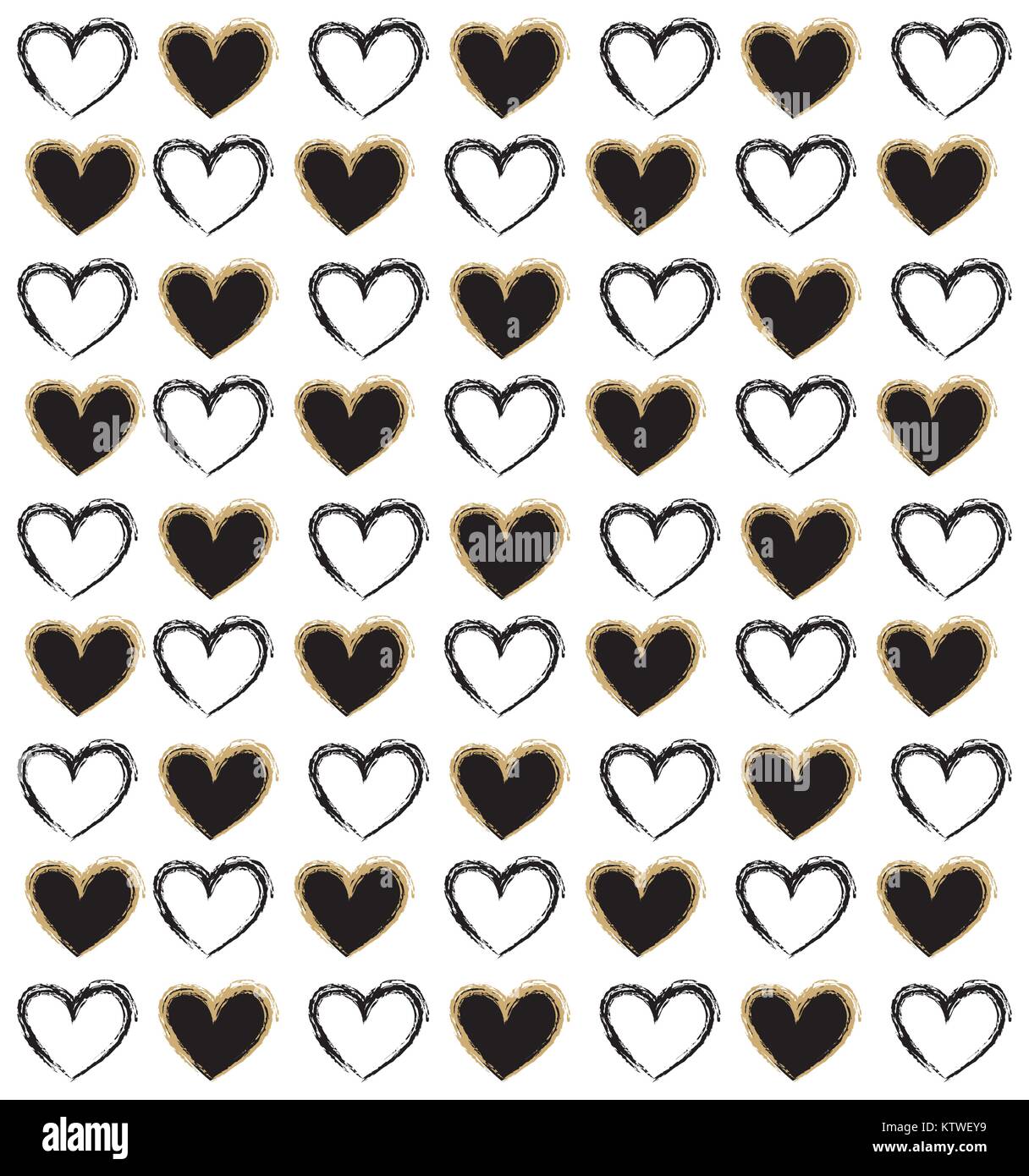 beautiful seamless romantic pattern with hearts Stock Vector Image ...