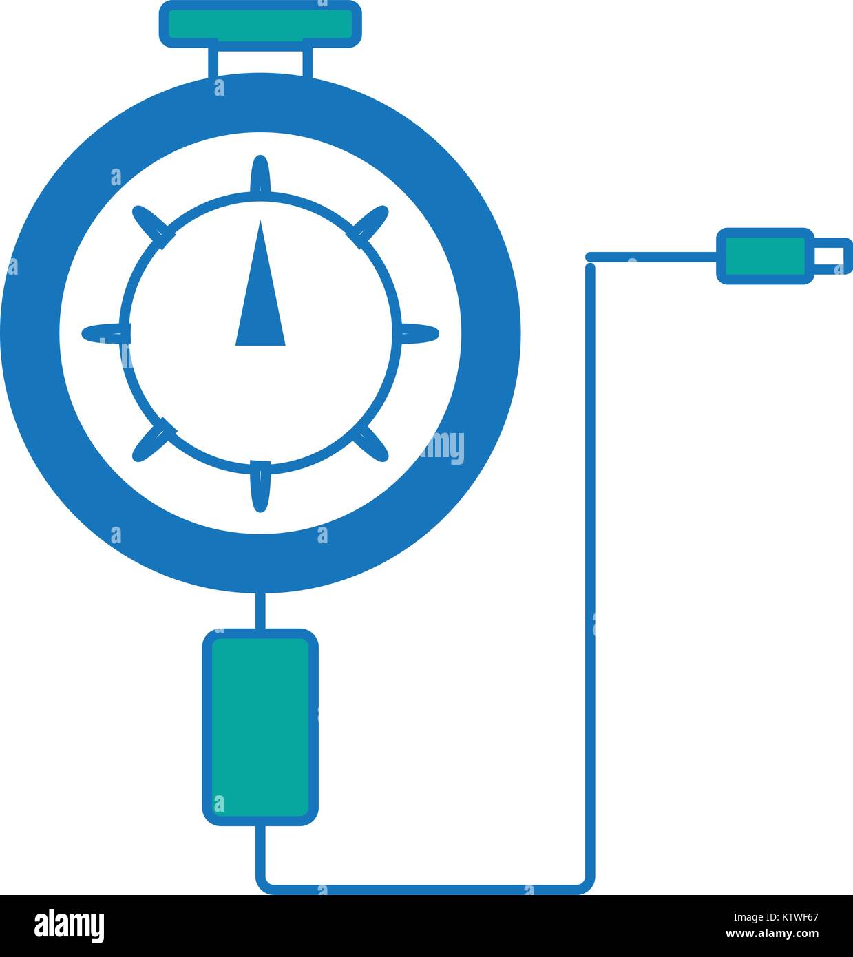 Hand holding air pressure gauge Stock Vector Images - Alamy
