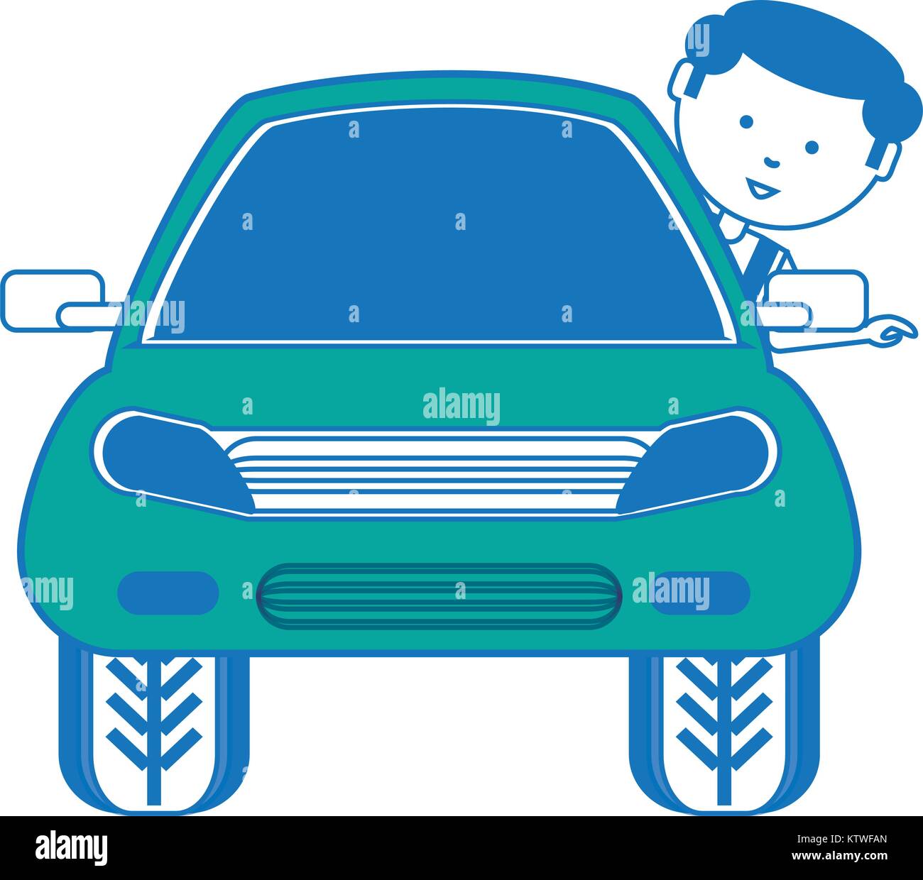 cartoon man and car icon Stock Vector Image & Art - Alamy
