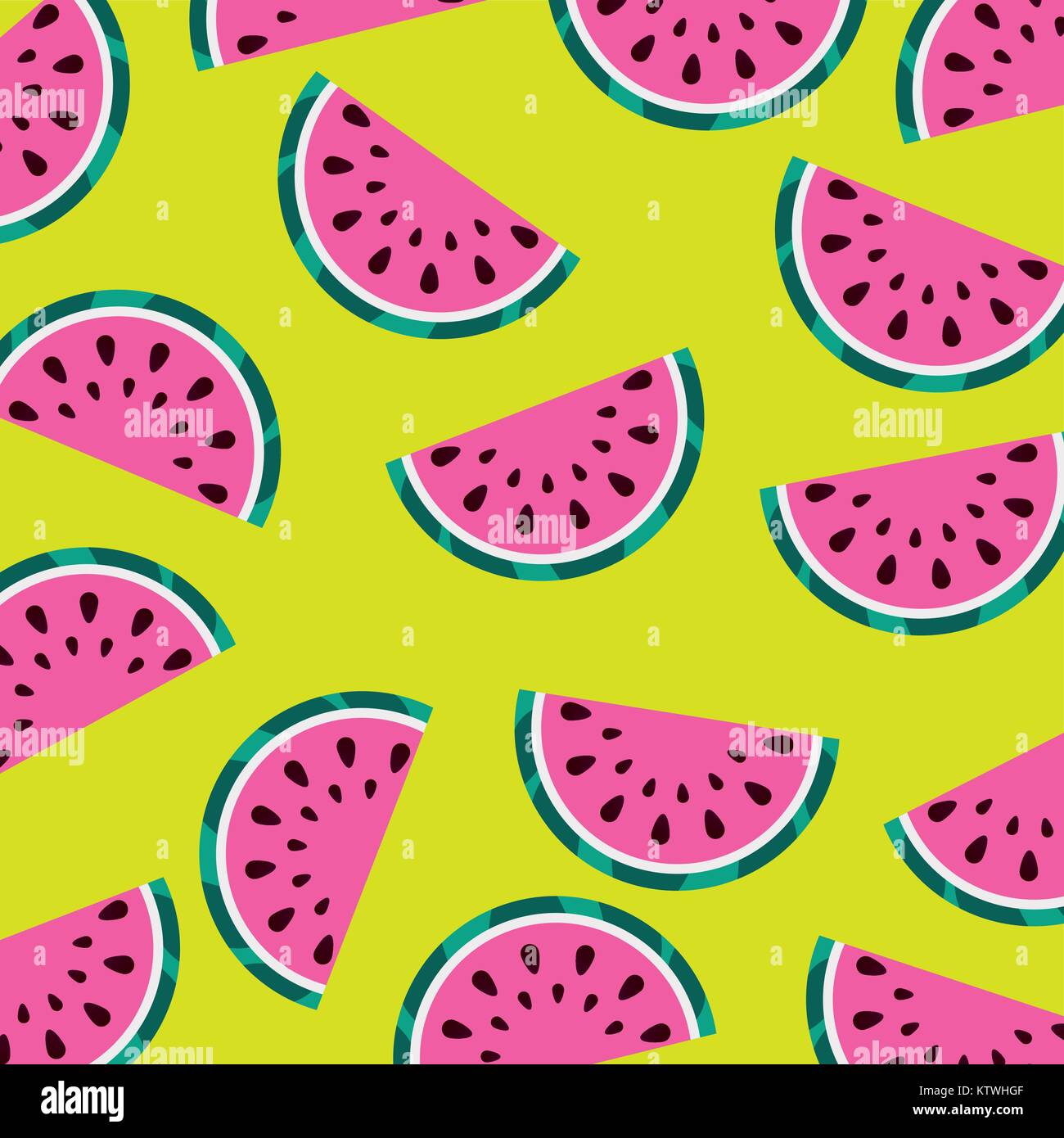 watermelon fruit juicy fresh seamless pattern vector illustration Stock ...