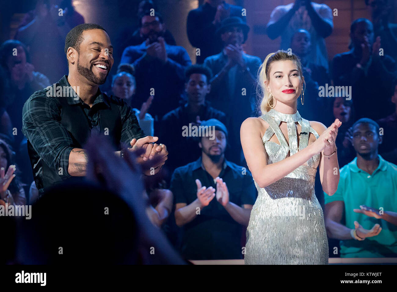 DROP THE MIC, from left cohosts Method Man, Hailey Baldwin, (Season 1