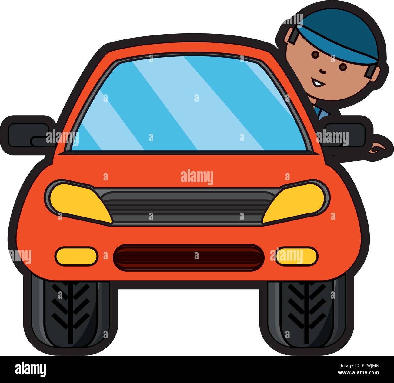 cartoon mechanic and car icon Stock Vector Image & Art - Alamy