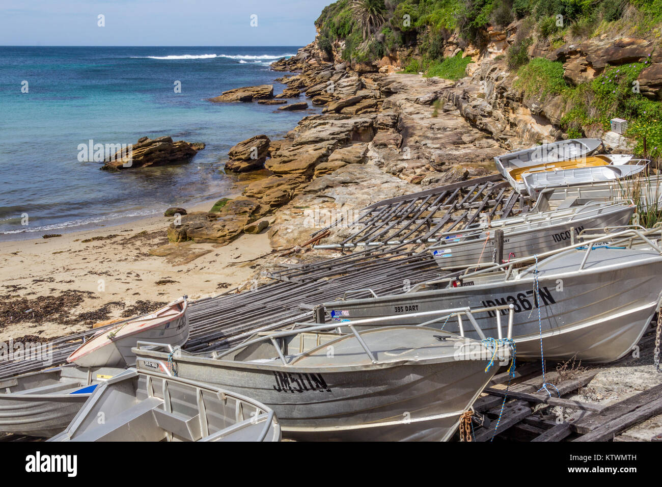Tin boats, Gordons Bay, Coogee, Sydney, New South Wales, NSW, Australia Stock Photo
