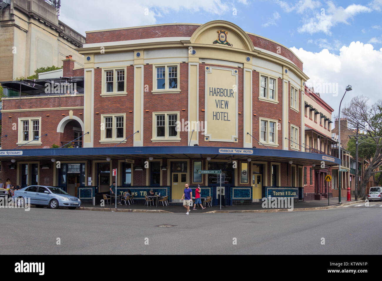 The Harbour View Hotel, Lower Fort Street, The Rocks, Sydney, New South Wales, NSW, Australia Stock Photo