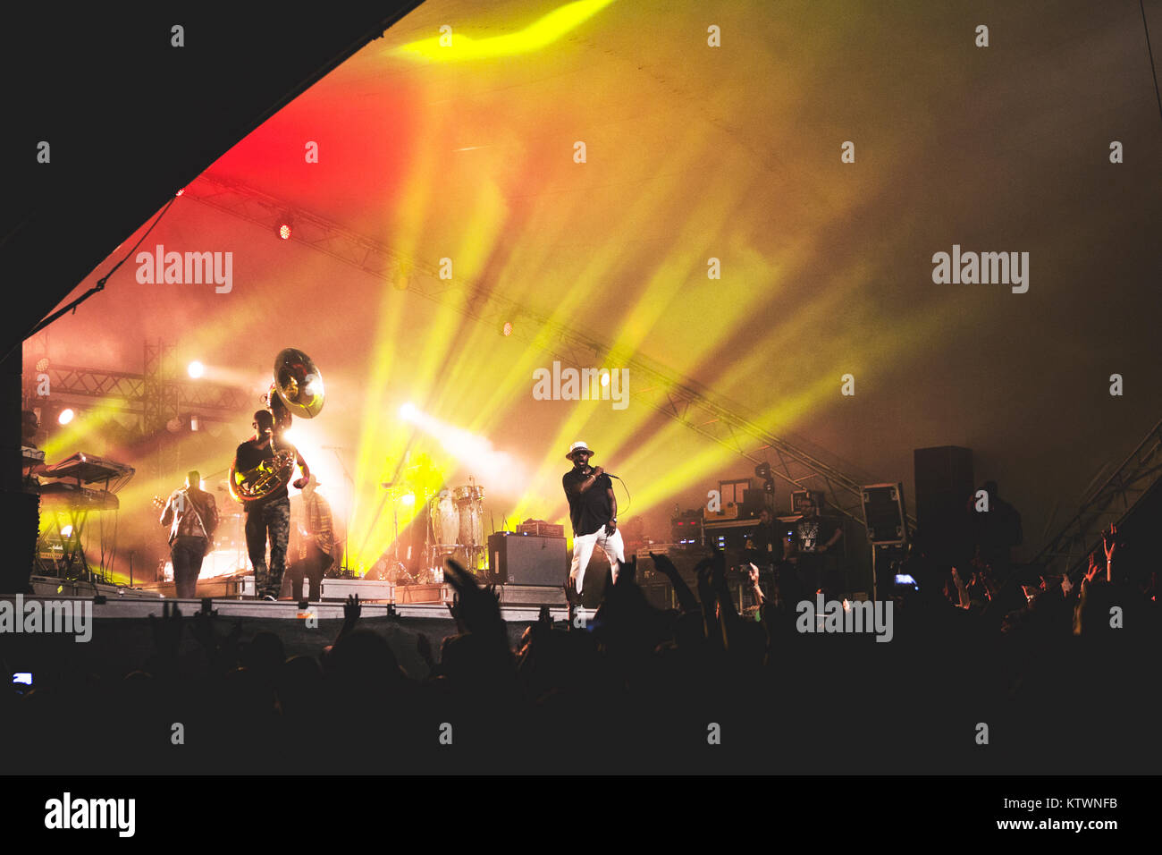 The American hip hop, rap and soul band The Roots performs a live ...