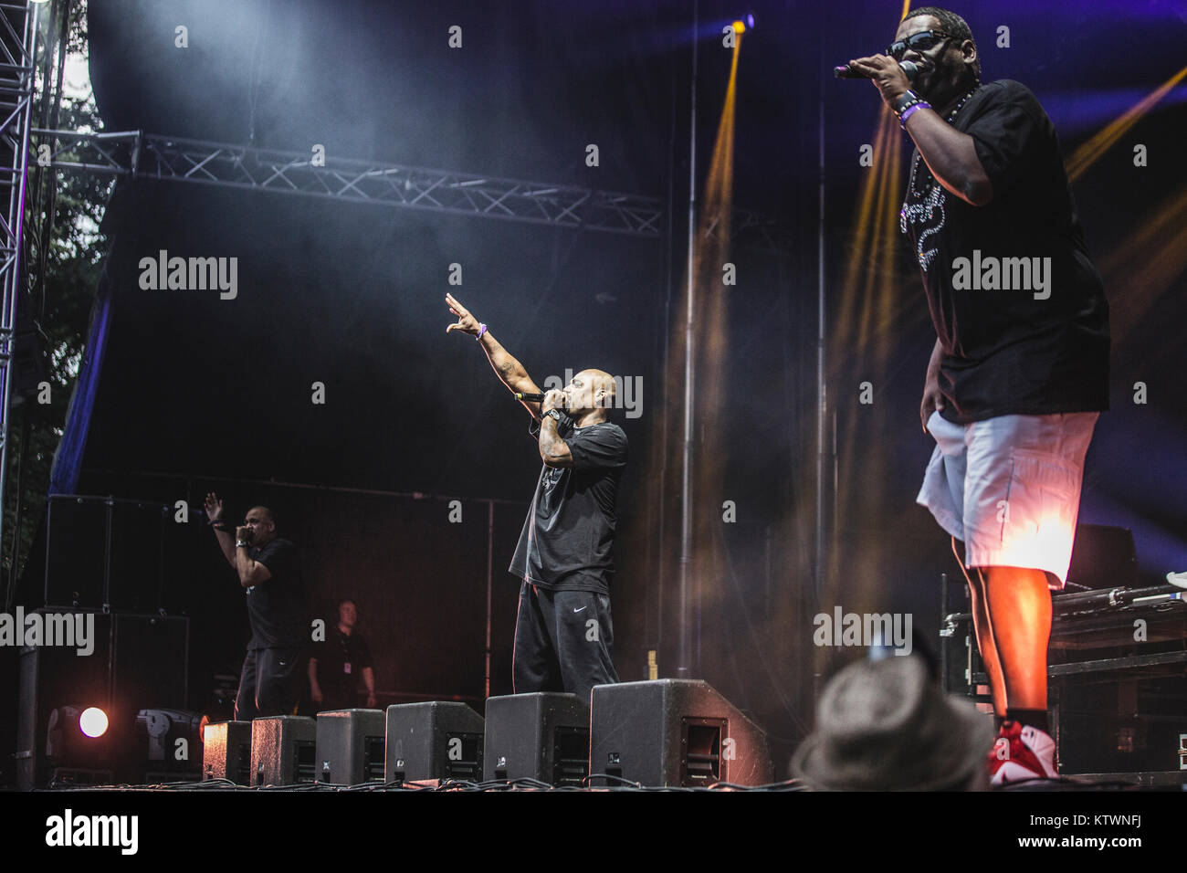 The American hip hop and rap group The Sugarhill Gang performs a live concert at the Danish music festival Vanguard Music Festival 2015 in Copenhagen. Denmark, 01/08 2015. Stock Photo