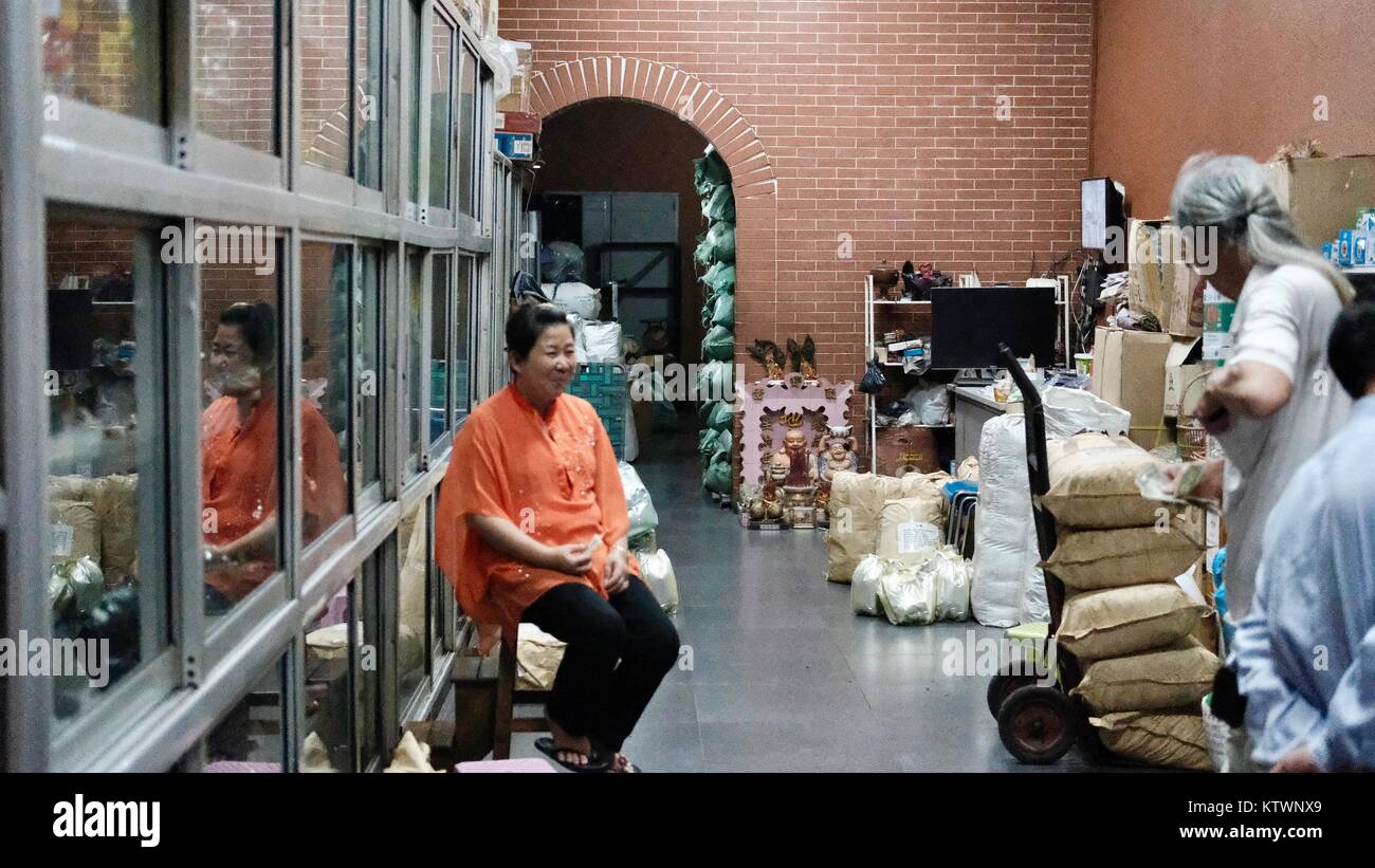 Inside View of Fresh Ground Roasted Coffee Bean Sellers Shop Oknha Tep