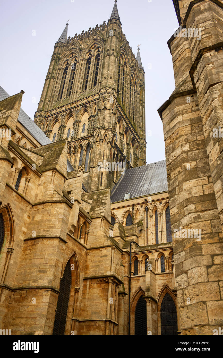 The main tower of Lincoln Cathedral Stock Photo