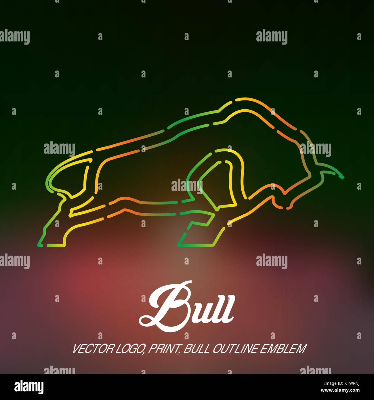 Bull icon outline style Stock Vector Images - Alamy