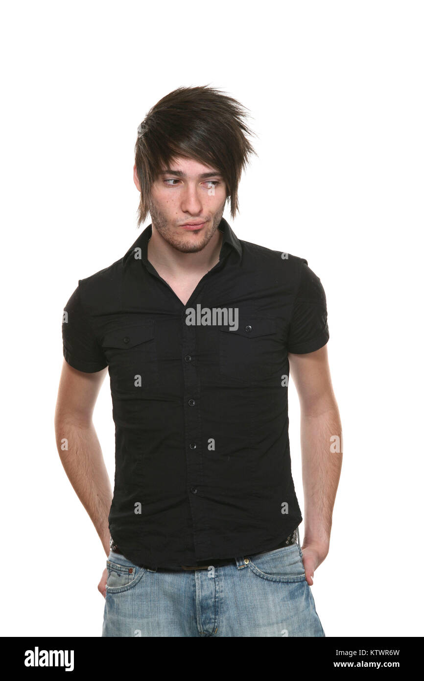 young man photo studio portrait, white background Stock Photo - Alamy