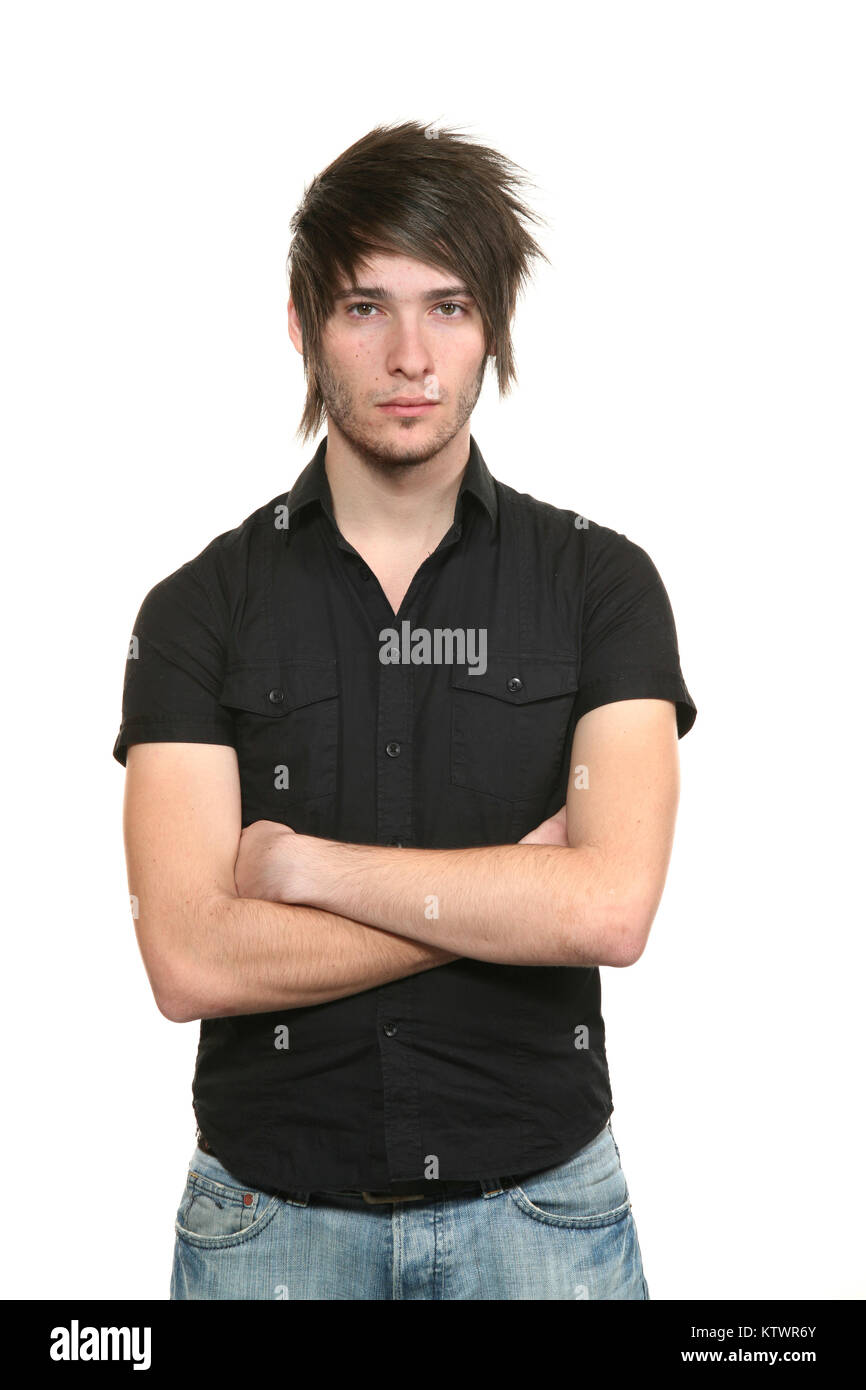 young man photo studio portrait, white background Stock Photo Alamy