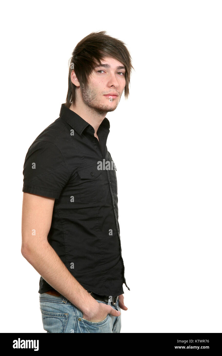young man photo studio portrait, white background Stock Photo - Alamy