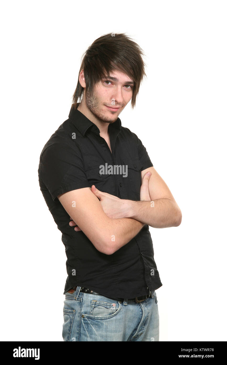 young man photo studio portrait, white background Stock Photo - Alamy