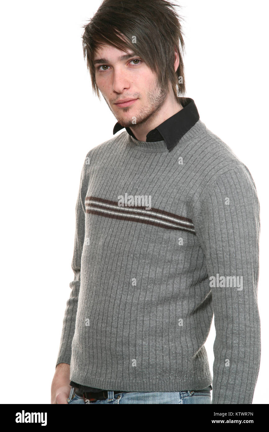 young man photo studio portrait, white background Stock Photo - Alamy