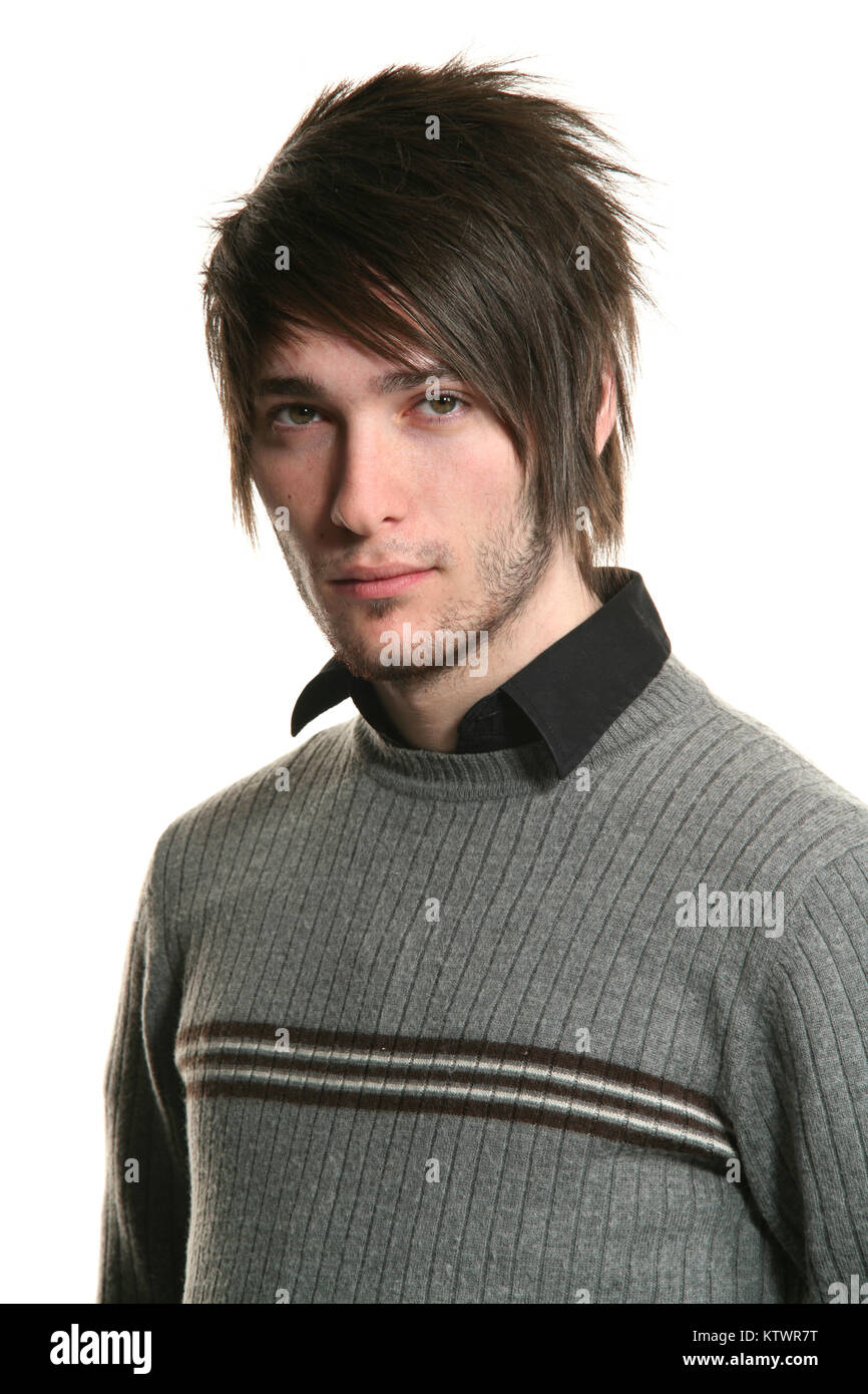 young man photo studio portrait, white background Stock Photo - Alamy