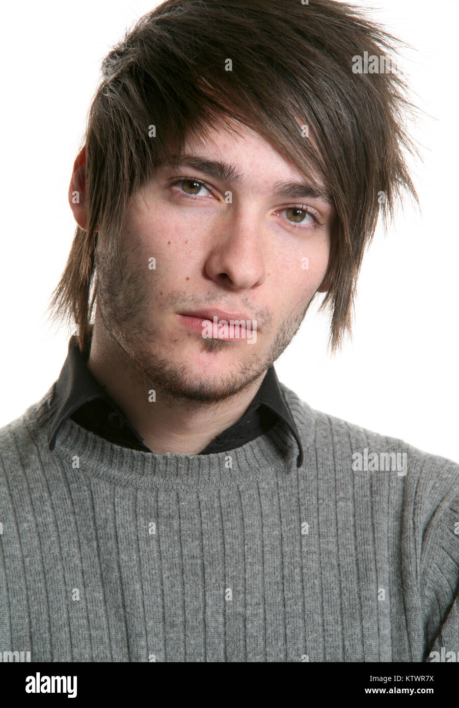 young man photo studio portrait, white background Stock Photo - Alamy