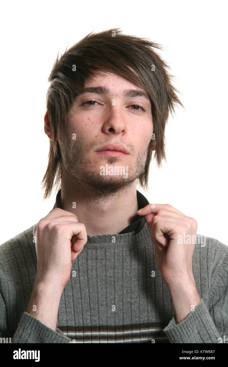 young man photo studio portrait, white background Stock Photo - Alamy