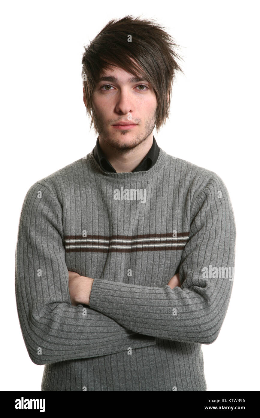 young man photo studio portrait, white background Stock Photo Alamy