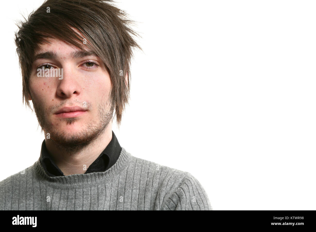 young man photo studio portrait, white background Stock Photo - Alamy