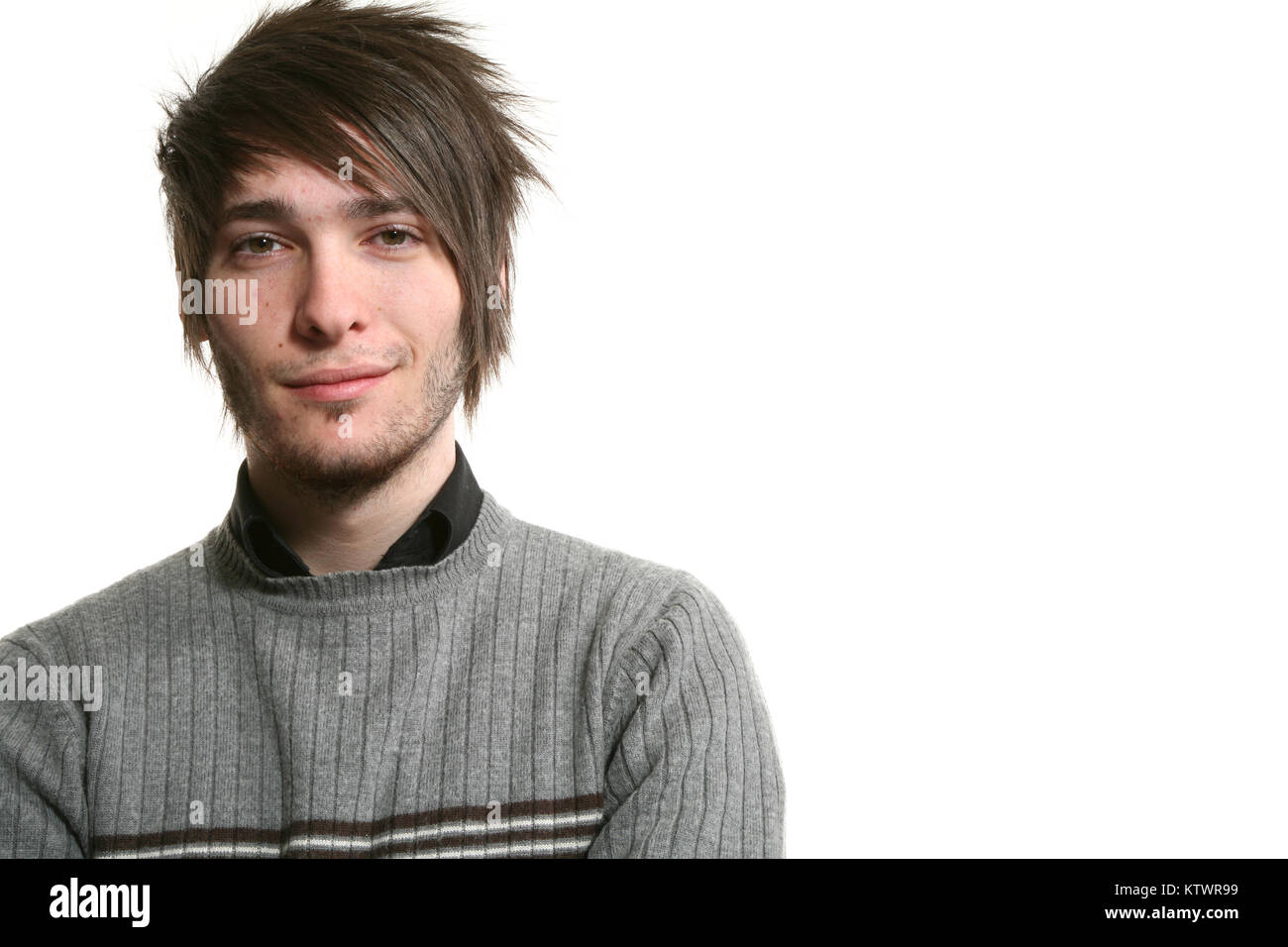 young man photo studio portrait, white background Stock Photo - Alamy