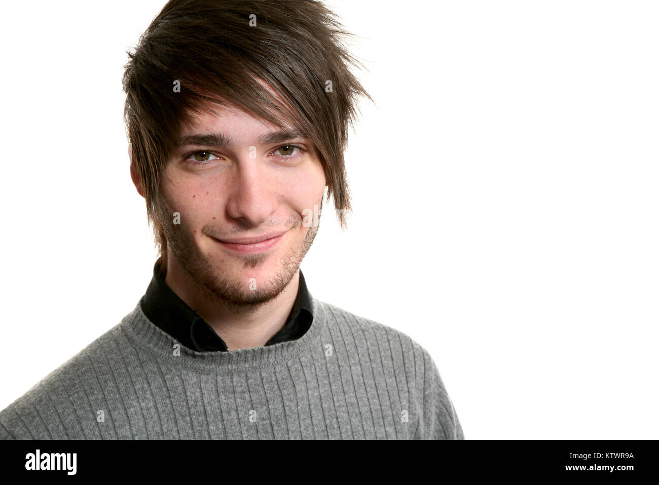 young man photo studio portrait, white background Stock Photo - Alamy