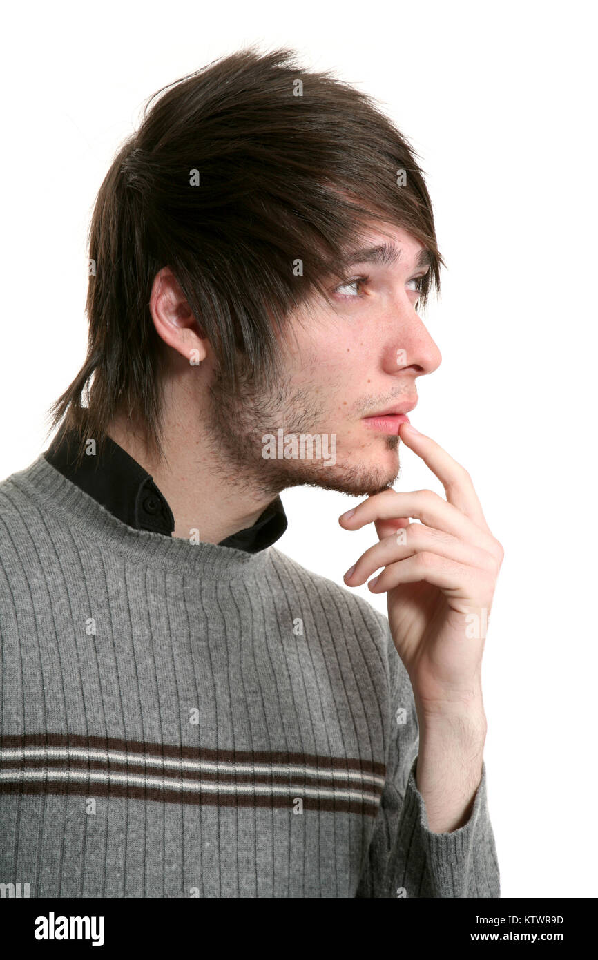 young man photo studio portrait, white background Stock Photo - Alamy