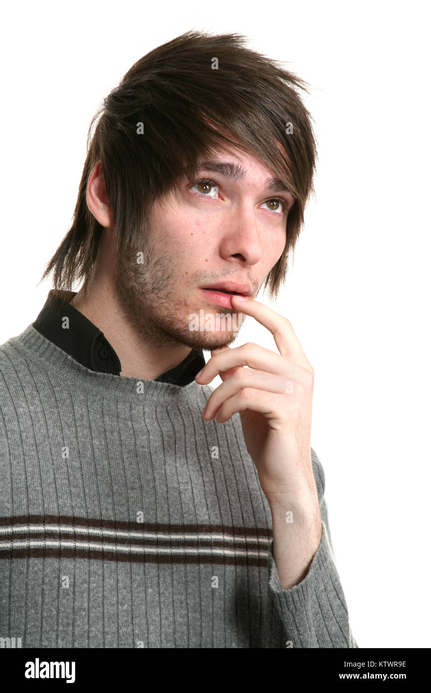 young man photo studio portrait, white background Stock Photo - Alamy