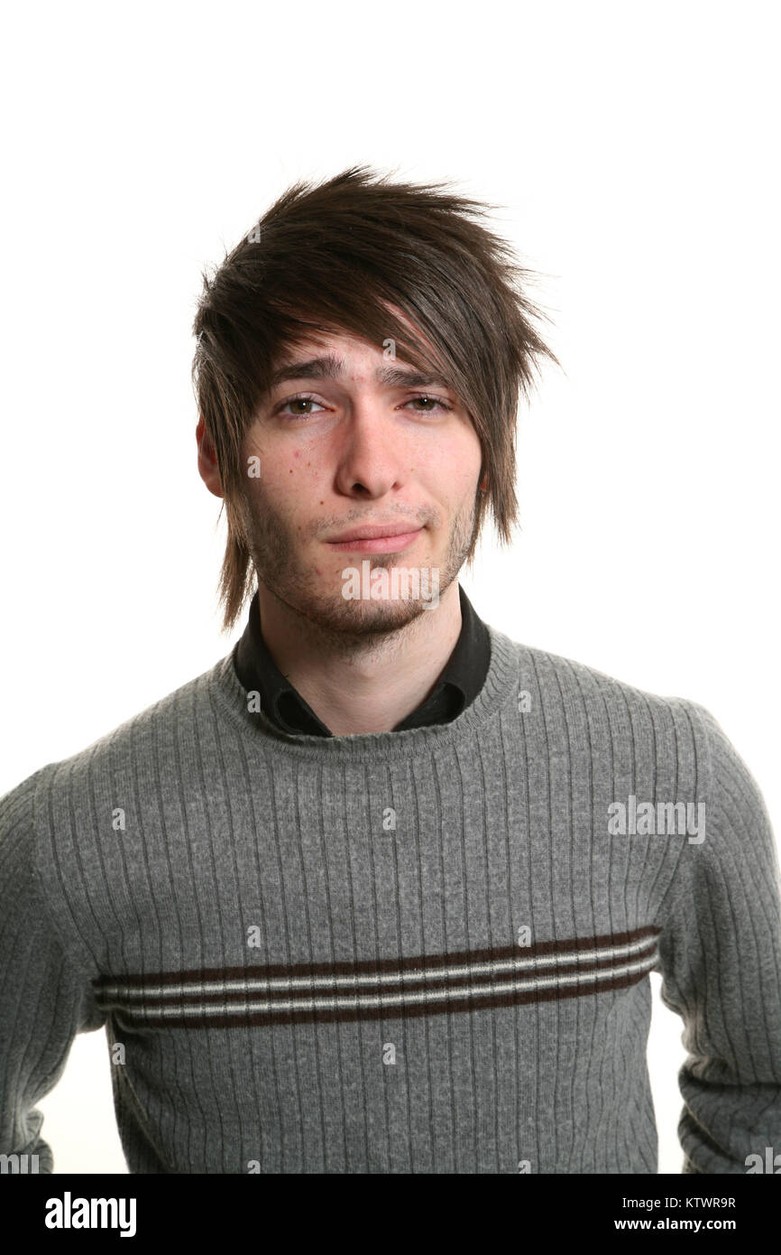 young man photo studio portrait, white background Stock Photo - Alamy
