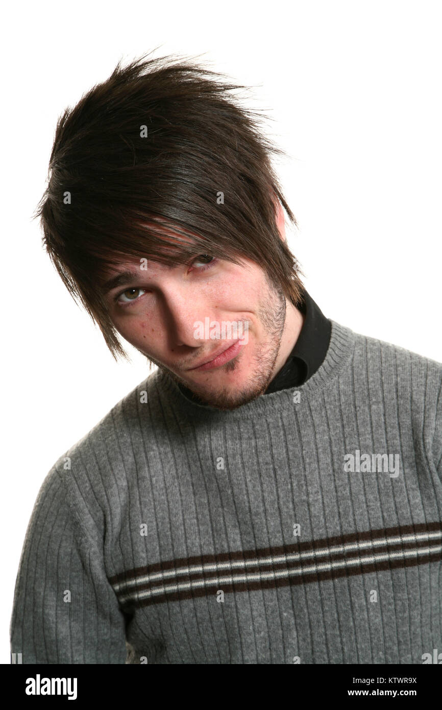 young man photo studio portrait, white background Stock Photo - Alamy