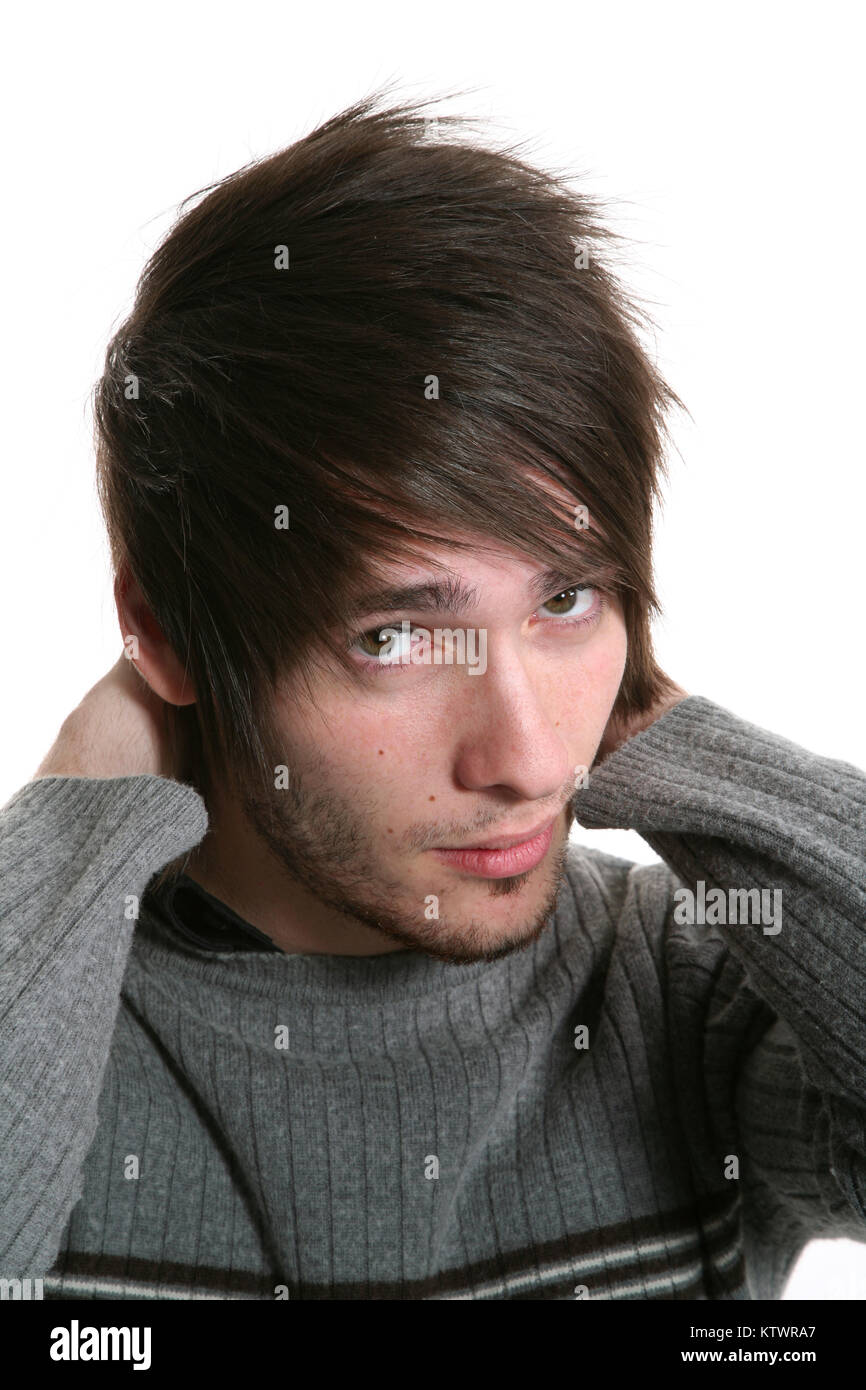 young man photo studio portrait, white background Stock Photo Alamy