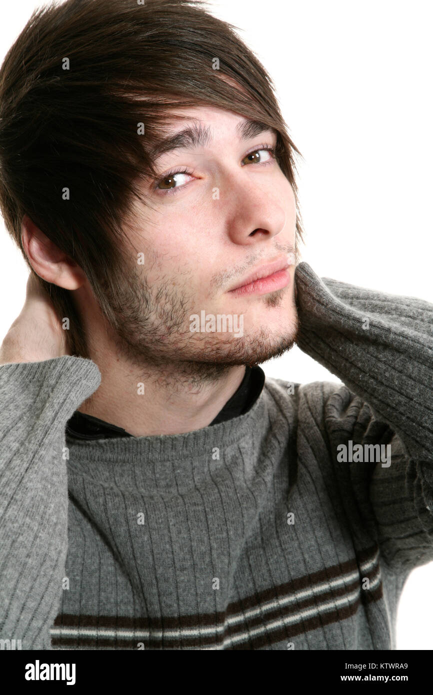 young man photo studio portrait, white background Stock Photo Alamy