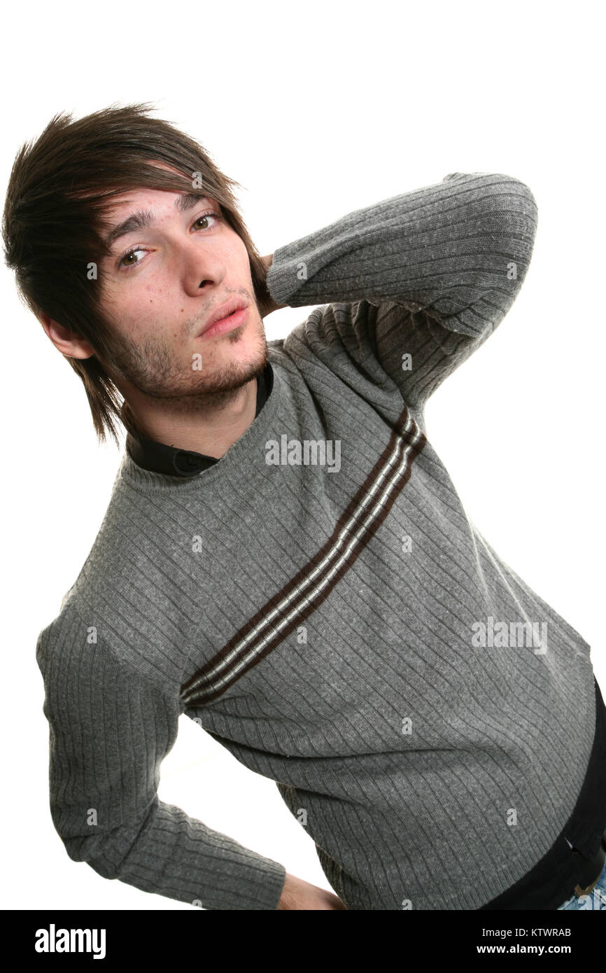 young man photo studio portrait, white background Stock Photo - Alamy