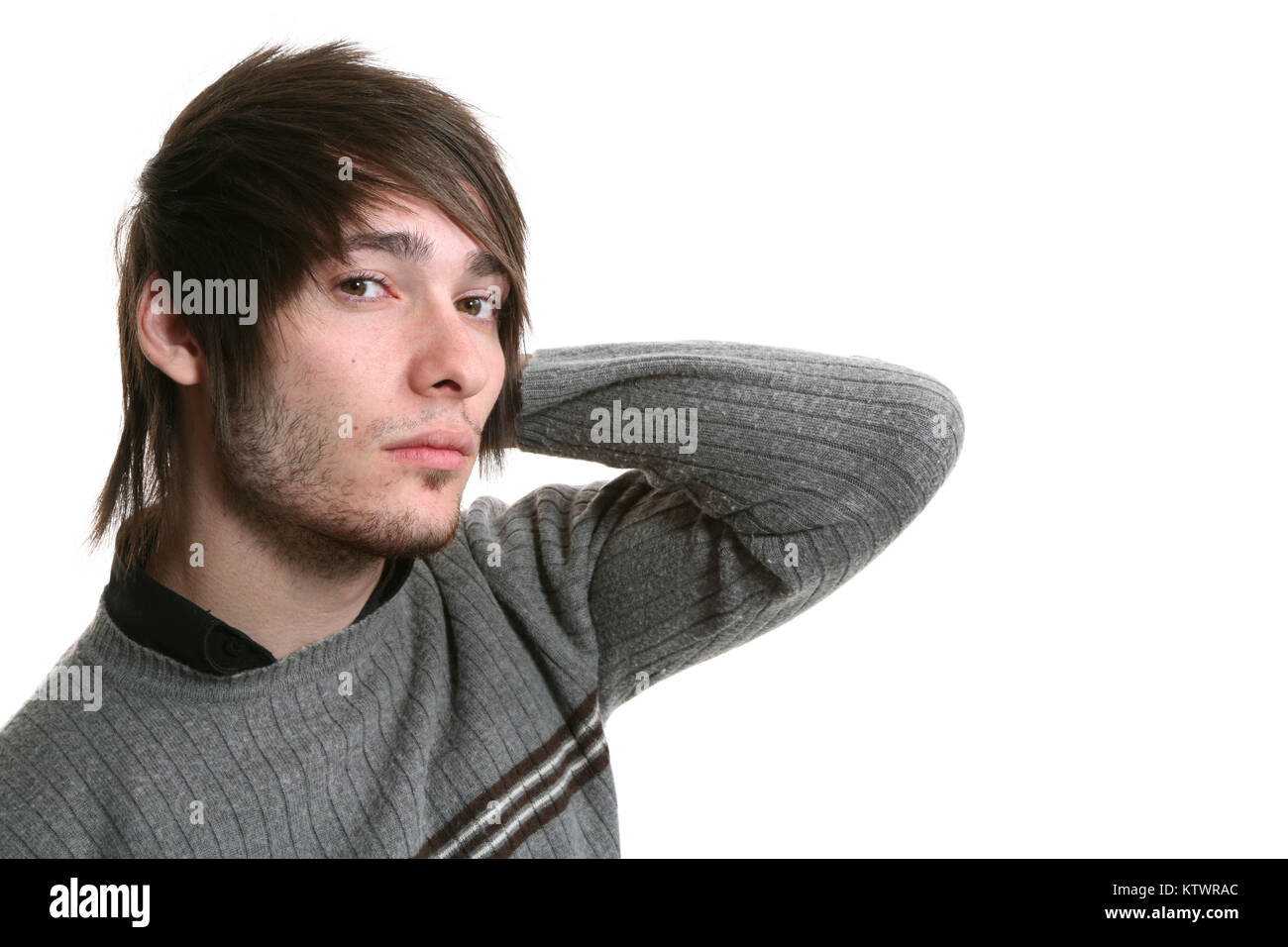 young man photo studio portrait, white background Stock Photo - Alamy