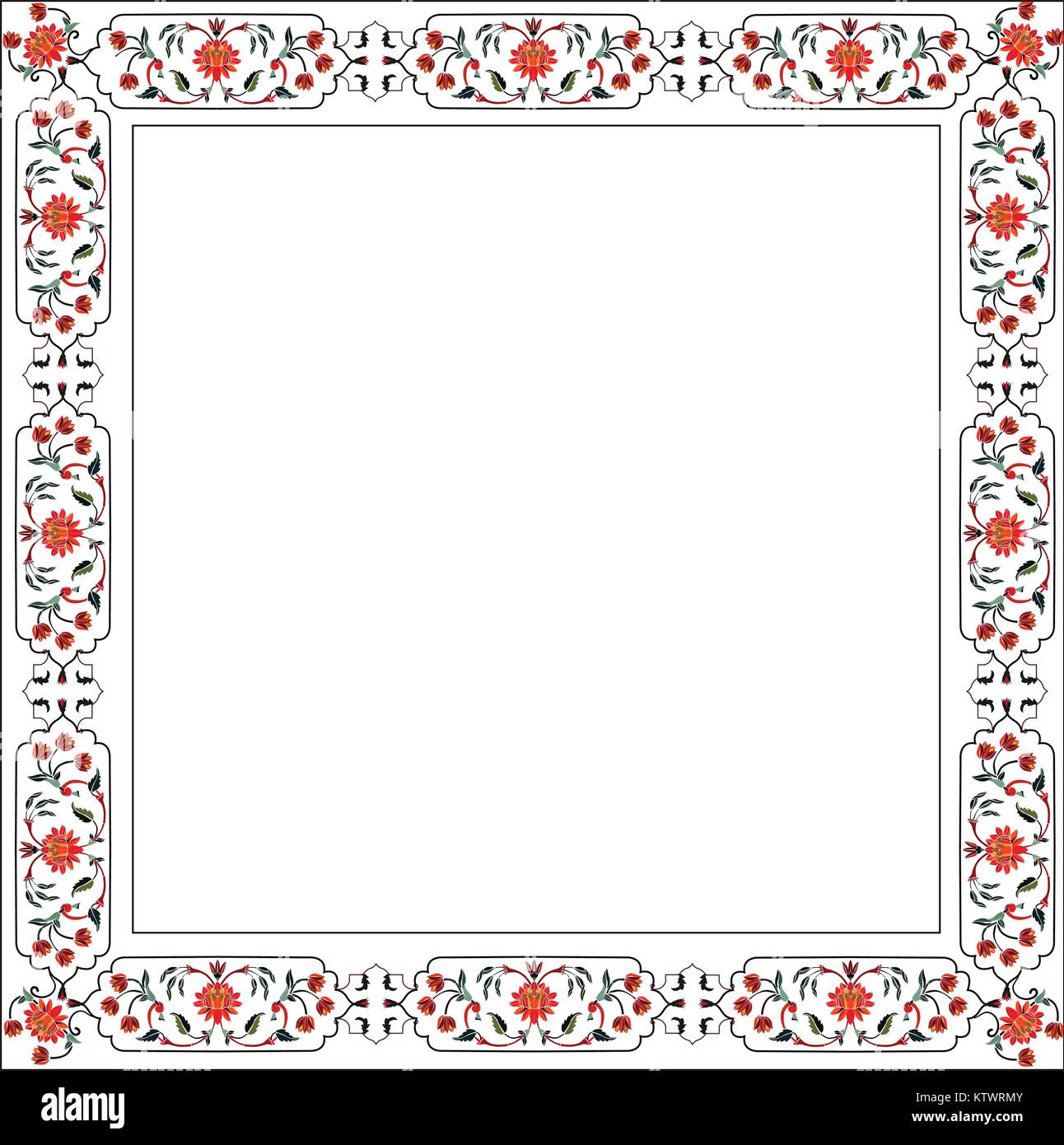 inlay work border Stock Vector