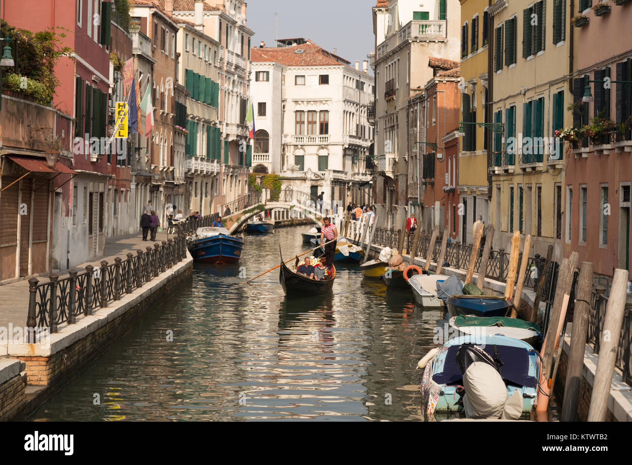 Italy, Venice, view along Rio Marin from the walkway Fondamenta de la Latte. Stock Photo