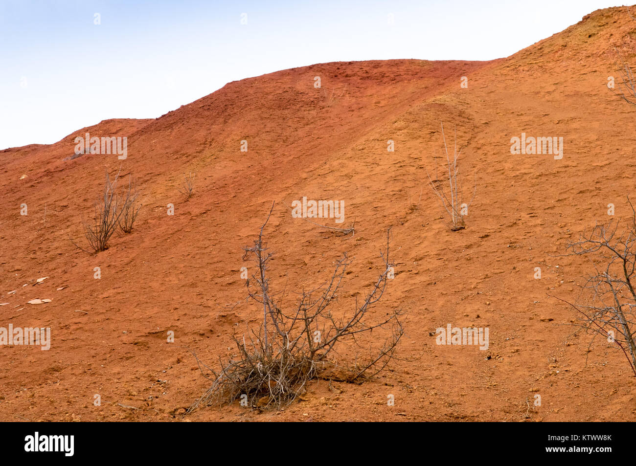 Bauxite mine, raw weathered bauxite sedimentary rock on surface Stock