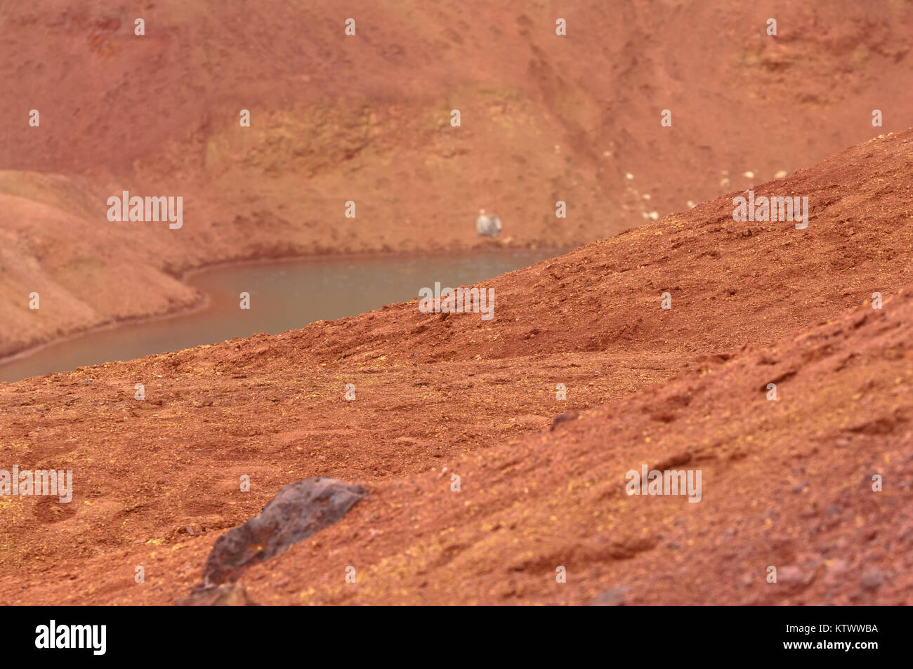 Bauxite mine, raw weathered bauxite sedimentary rock on surface Stock