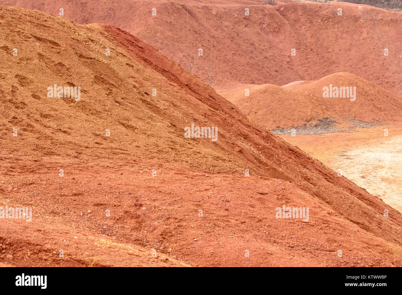 Bauxite mine, raw weathered bauxite sedimentary rock on surface Stock