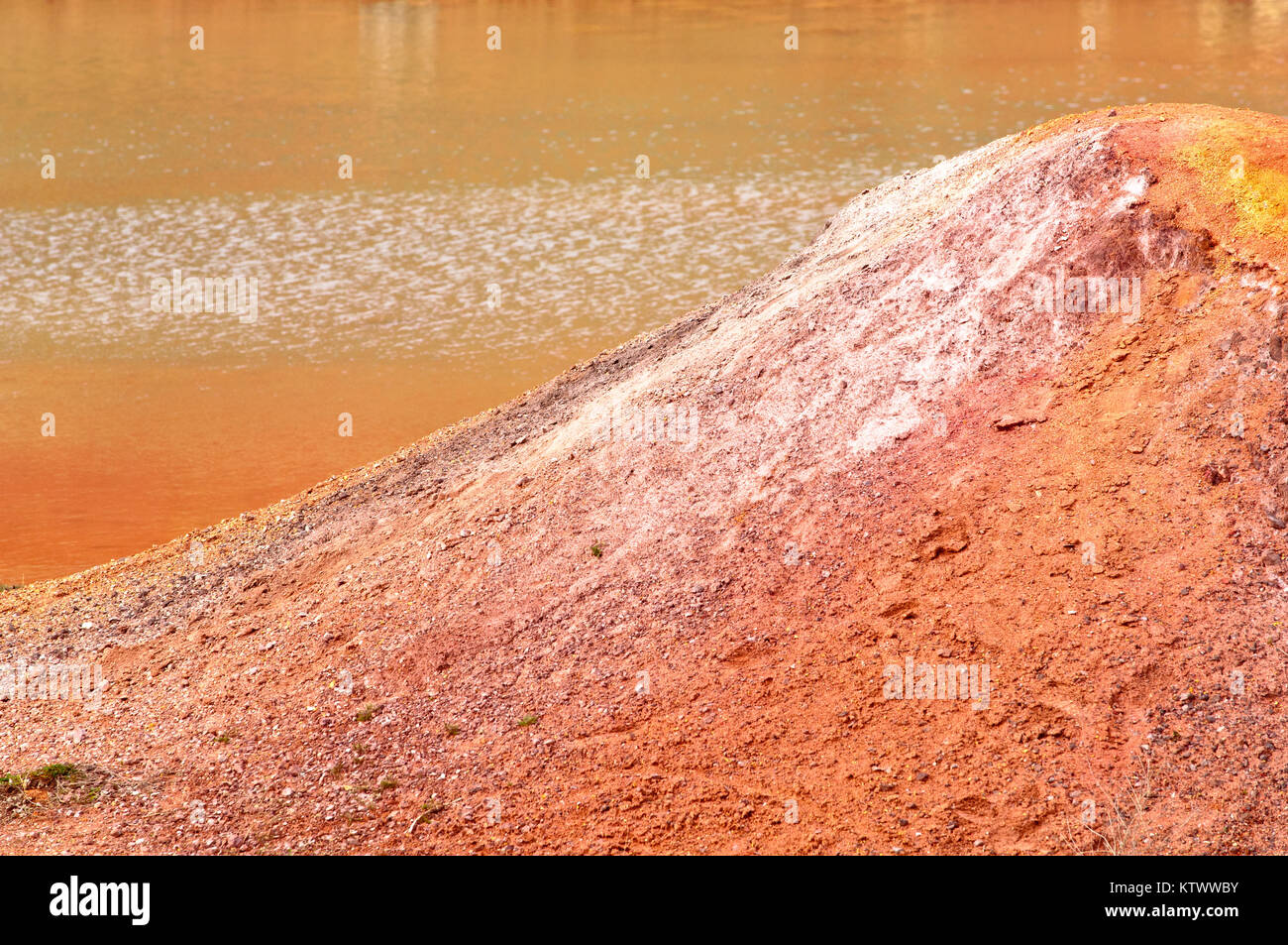 Bauxite mine, raw weathered bauxite sedimentary rock on surface Stock