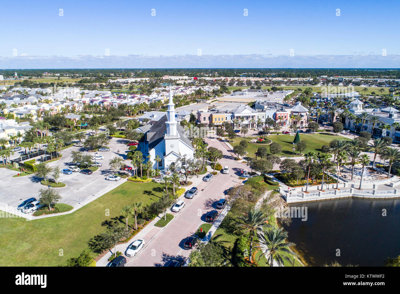 Florida Port St. Saint Lucie Tradition planned community aerial Stock