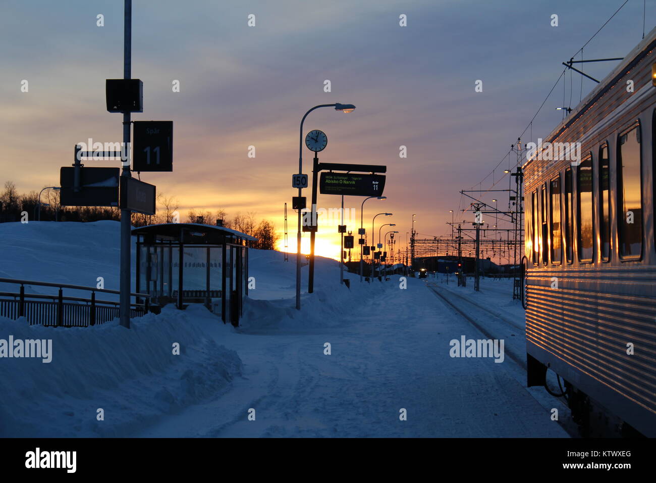 Kiruna train station Stock Photo