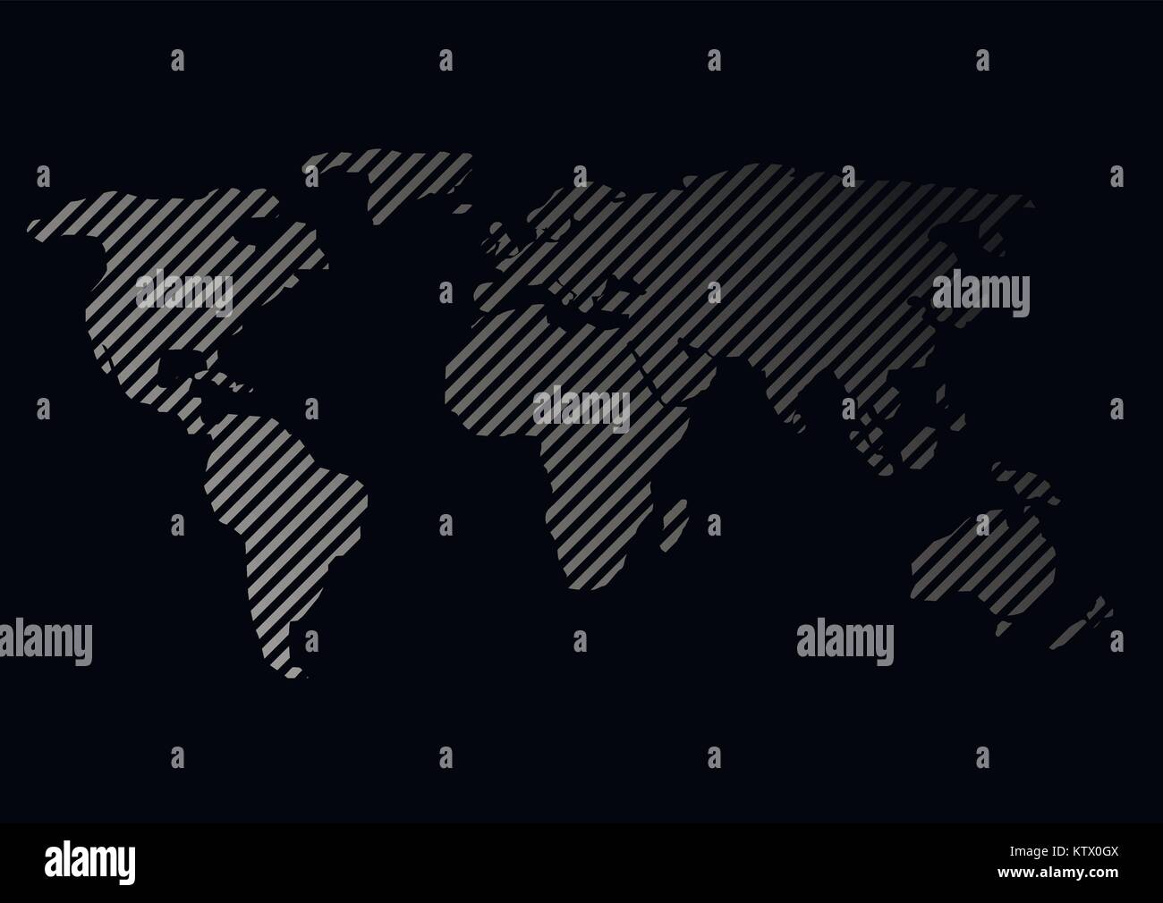 Striped World map Stock Vector