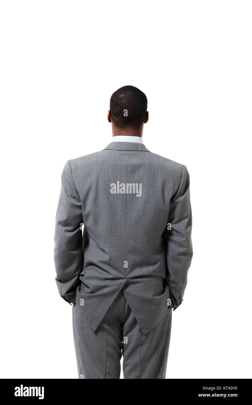 Black Man Wearing Suit, Back Portait Stock Photo, Picture And