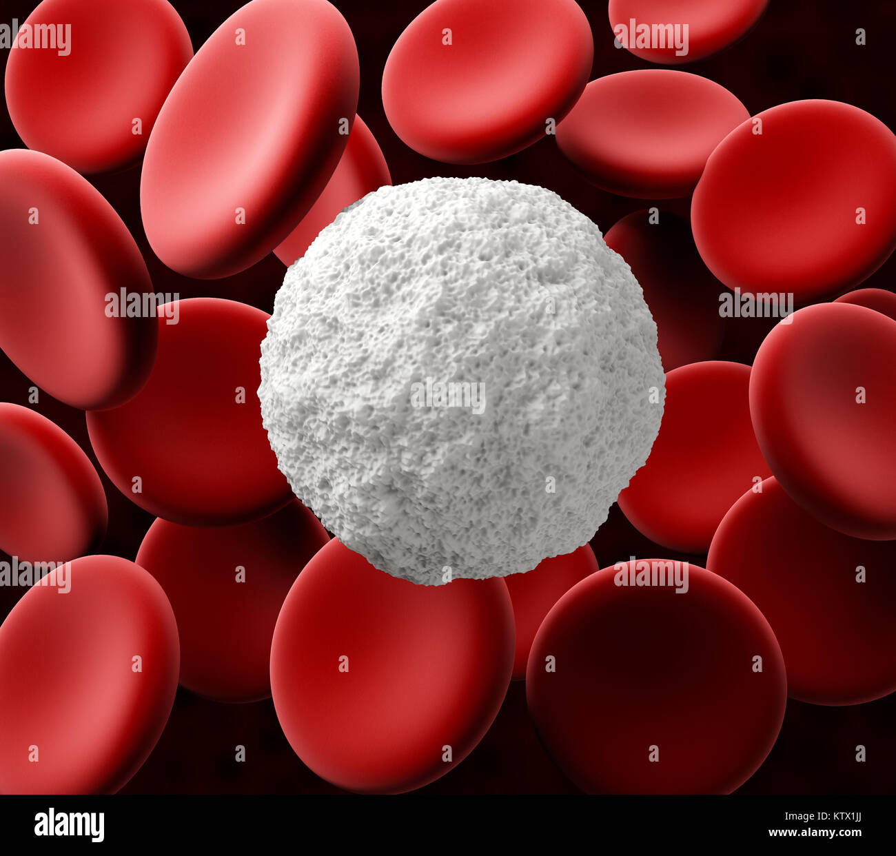 leucocyte with Red Blood Cell Background. Medical Background, 3d Illustration, Stock Photo