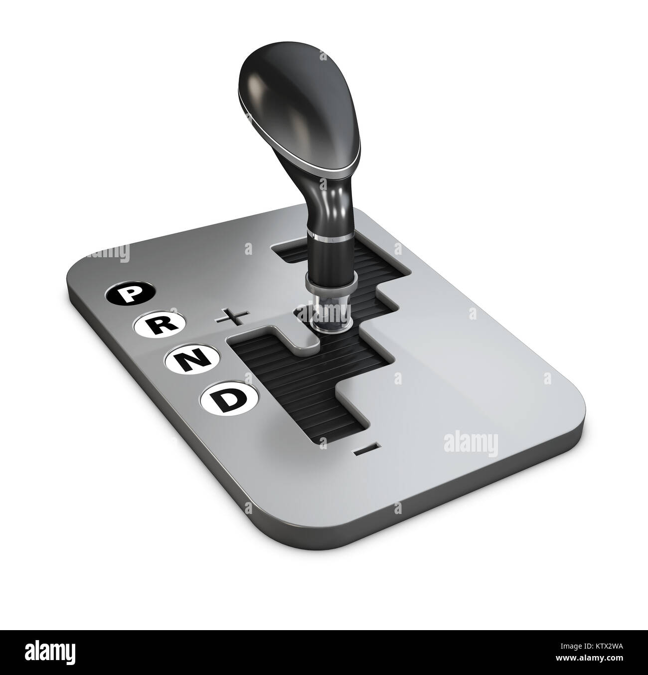 Vehicle gear stick automatic transmission, 3d Illustration Stock Photo