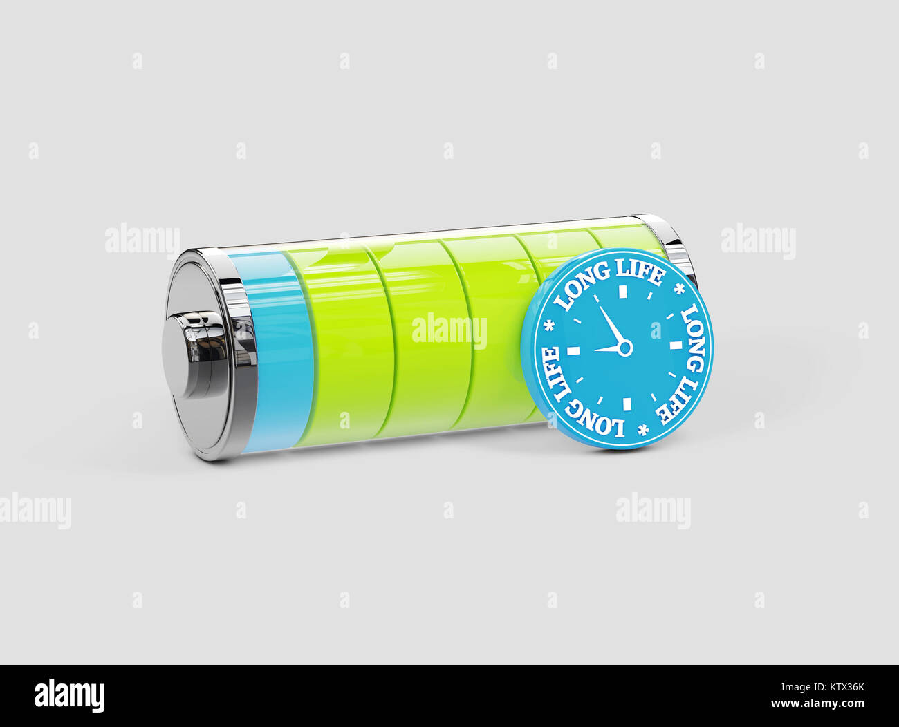 Long Life Battery, long energy concept. 3d illustration Stock Photo Alamy