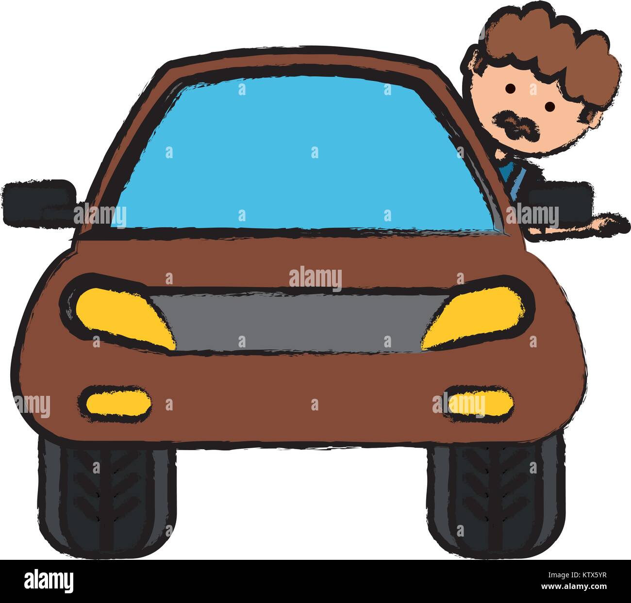 cartoon man and car icon Stock Vector Image & Art - Alamy